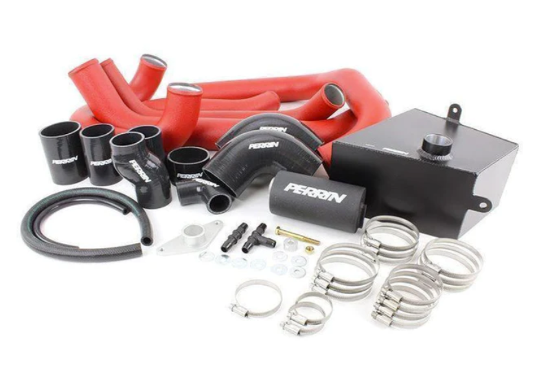 Perrin Performance FMIC Red Boost Tubes w/ Black Silicone Couplers 2015-2021 STI