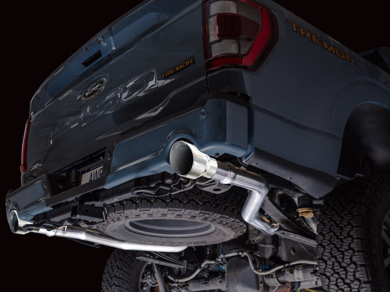 AWE Tuning 2021+ Ford F150 Tremor w/ Bumper Cutouts 0FG Non-Resonated Catback w/ Chrome Silver Tips