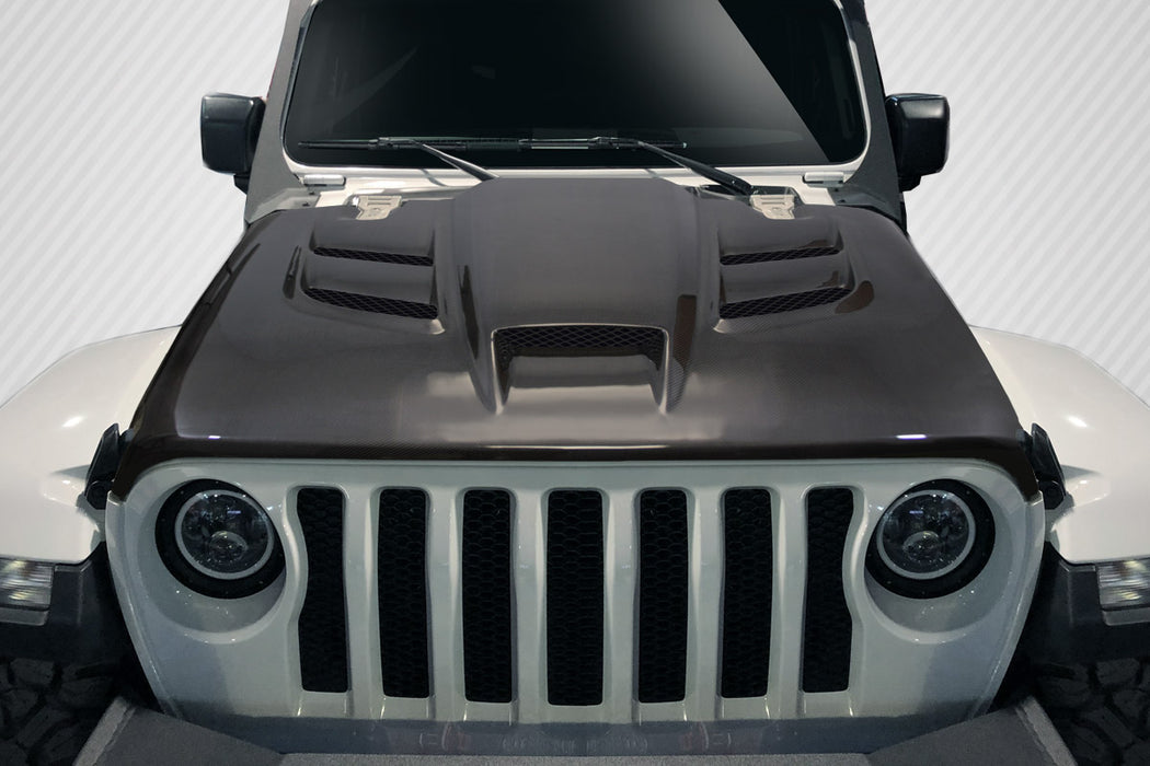 2018-2025 Jeep Wrangler JL Gladiator JT Carbon Creations Viper Look Hood - 1 piece