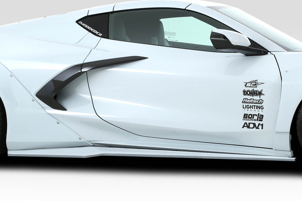 2020-2025 Chevrolet Corvette C8 Duraflex Gran Veloce Side Skirt Splitters - 2 Piece