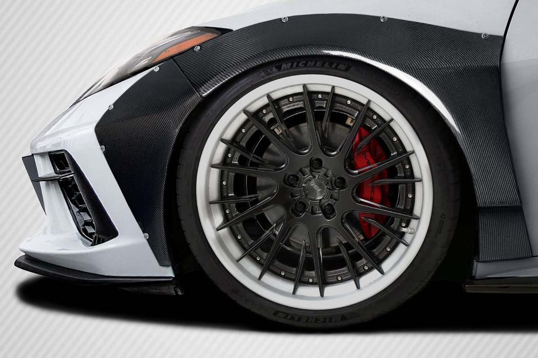2020-2025 Chevrolet Corvette C8 Carbon Creations Gran Veloce Wide Body Front Fender Flares - 4 Pieces (S)