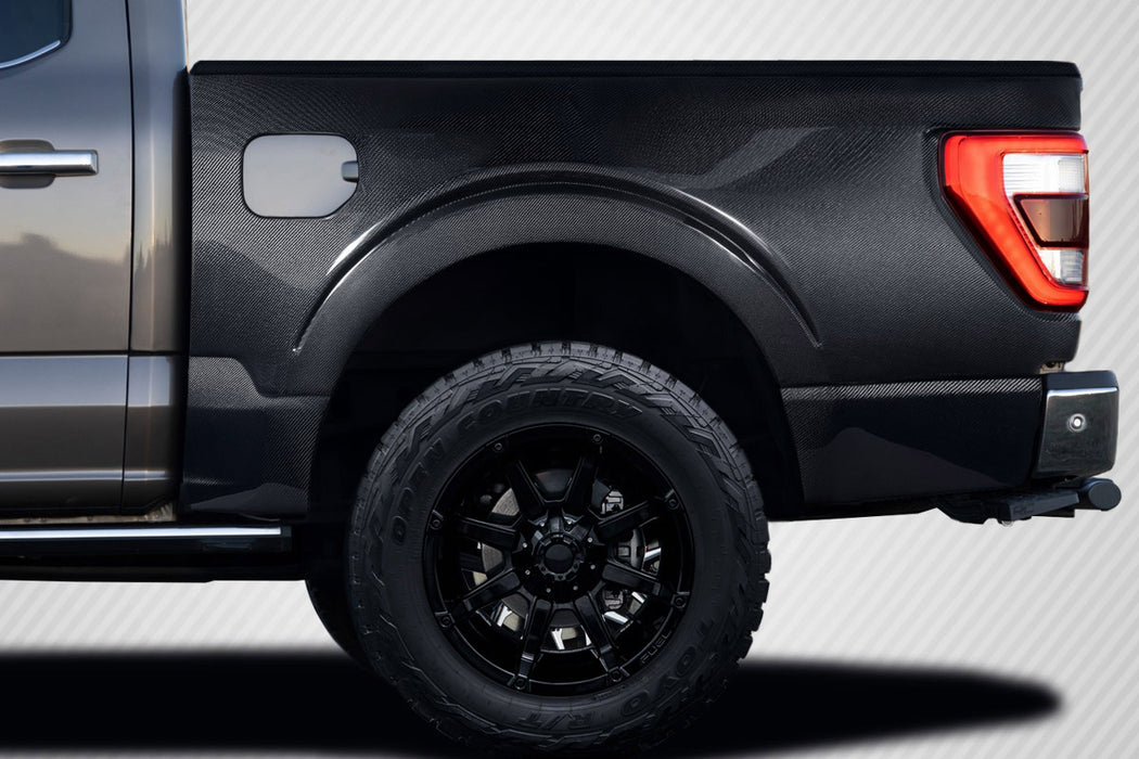 2021-2023 Ford F-150 Carbon Creations 4" Bulge Rear Bedsides - 2 Pieces (5.5 ft Bed Size) (S)