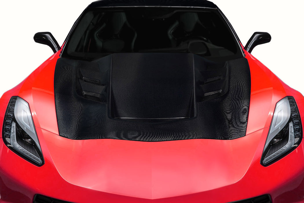 2014-2019 Chevrolet Corvette C7 Carbon Creations Eagle Eye Hood - 1 Piece