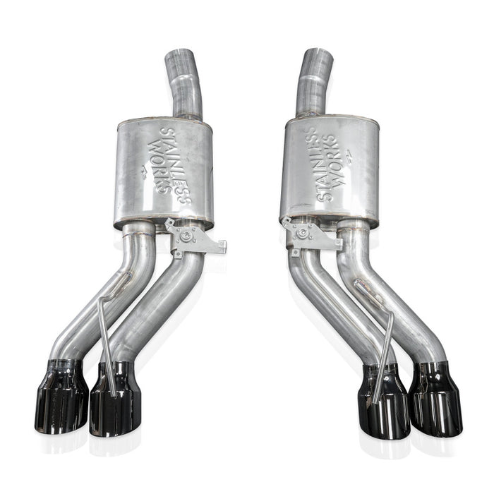 Stainless Works 22-25 Cadillac CT5-V Blackwing Axleback Exhaust - Black Chrome Tips