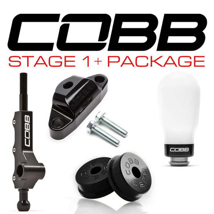 Cobb Stage 1+ Drivetrain Package w/Tall Shifter and Tall White Weighted Shift Knob 2002-2007 WRX