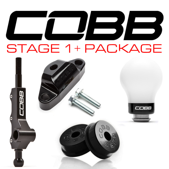 Cobb Stage 1+ Drivetrain Package w/Tall Shifter and White/Black Shift Knob 2002-2007 WRX