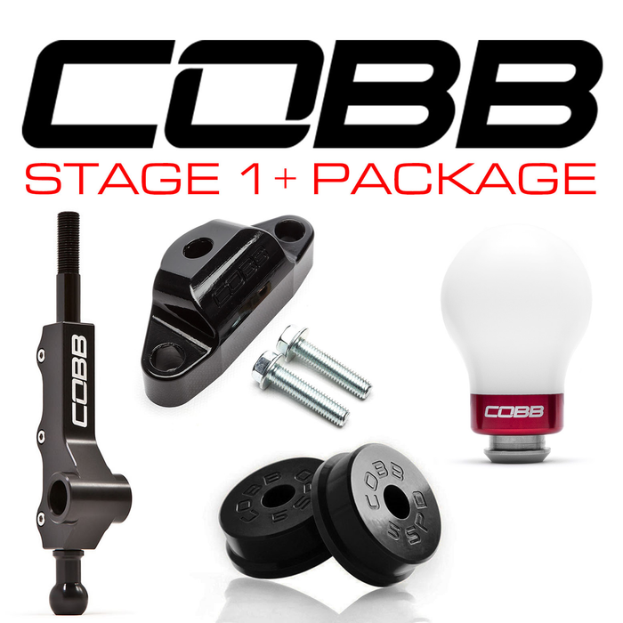 Cobb Stage 1+ Drivetrain Package w/Tall Shifter and White/Red Shift Knob 2002-2007 WRX