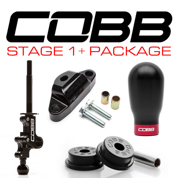 Cobb Subaru STI 6MT Stg 1+ Drivetrain Pkg (Tall Weighted Knob) - Black