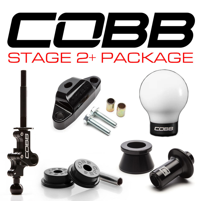 Cobb Stage 2+ Drivetrain Package w/Weighted White Knob + White/Stealth Black Lockout 2004-2021 STI