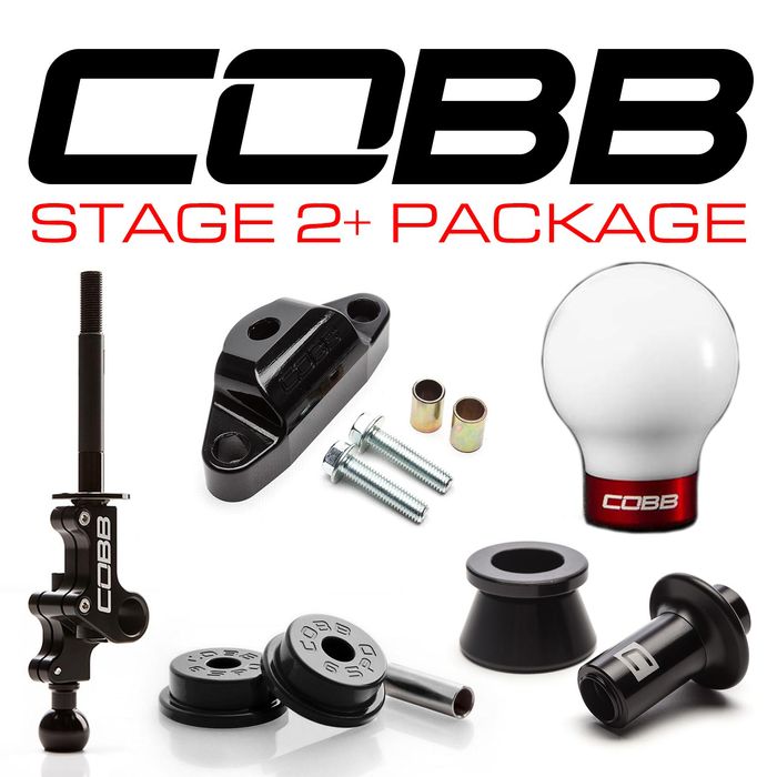 Cobb Stage 2+ Drivetrain Package w/Weighted White Knob + White/Race Red Lockout 2004-2021 STI