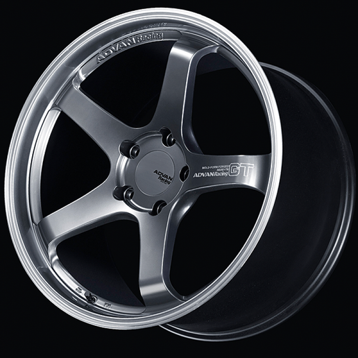 Advan GT for Porsche 19x11.0 / +45 Offset / 5-130 / 71.6mm Bore / Machining & Hyper Platinum Black