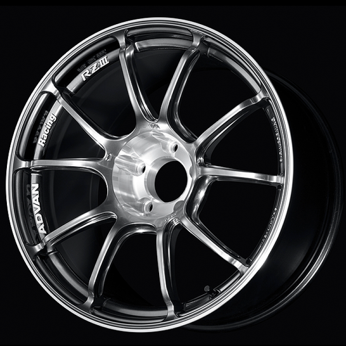 Advan RZIII 18x8.5 / +47 Offset / 5x100 BC / 63mm Bore / Hyper Platinum Black & Diamond Cut