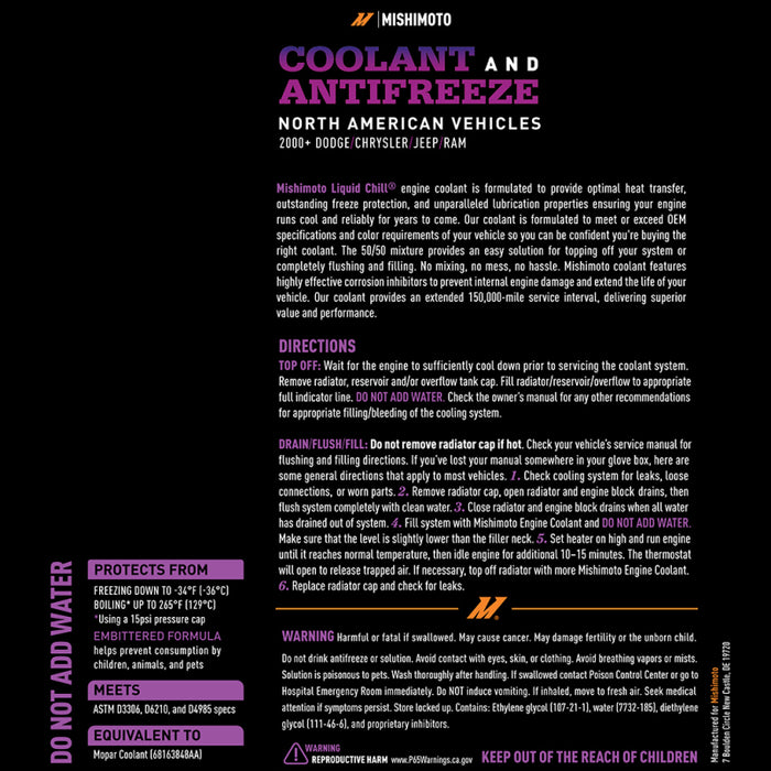 Liquid Chill EG Coolant, North American Vehicles, Purple