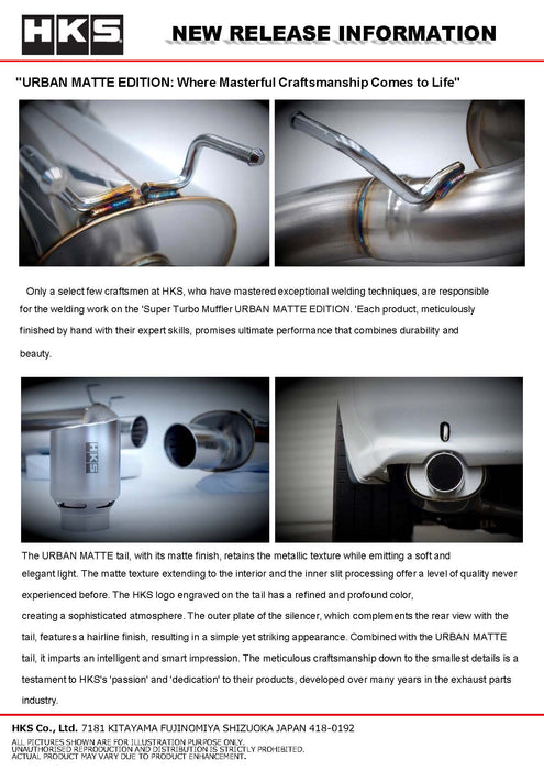 HKS Urban Matte Edition Super Turbo Muffler 1989-1994 Nissan Skyline GT-R (BNR32)