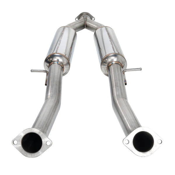 Remark V2 Y-Back Axle Back Exhaust w/Burnt Stainless Steel Double Wall Tips and Resonated Center Pipe Nissan 370Z