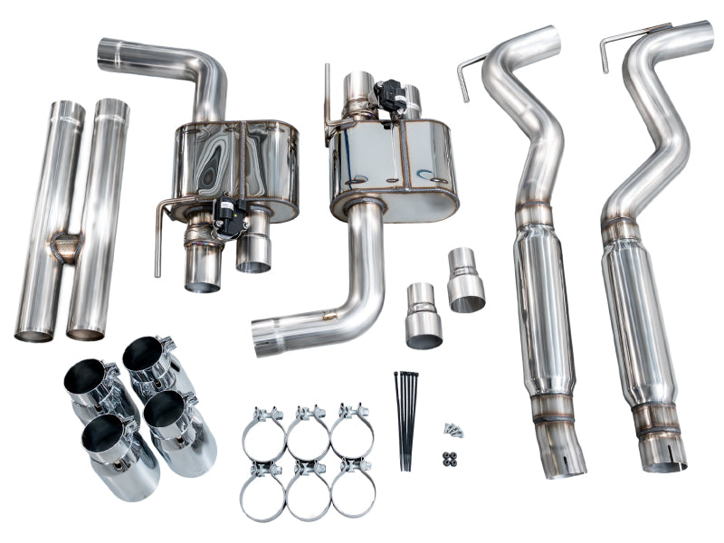 AWE 18-23 S550 Mustang GT SwitchPath Exhaust - Chrome Silver Tips