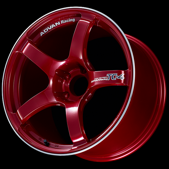 Advan TC4 18x8.5 / +45 Offset / 5-100 / 63mm Bore / Racing Candy Red & Ring