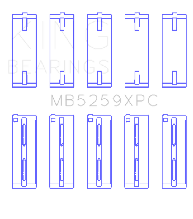King Honda A-Series/B-Series/K-Series pMaxKote Performance Main Bearing Set - Size +.026mm