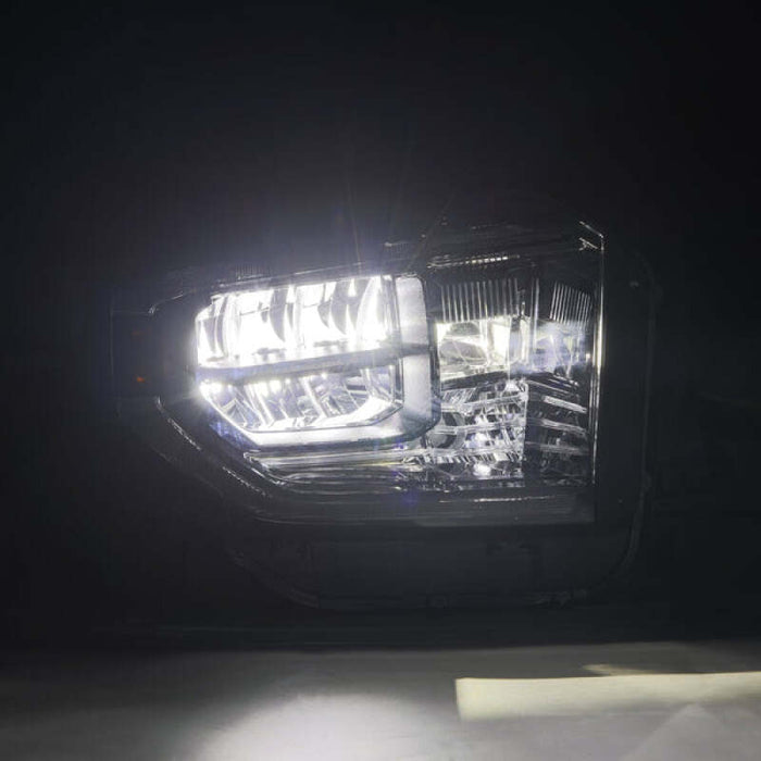 AlphaRex 14-21 Toyota Tundra MK II LUXX Series Crystal Headlights Alpha Black