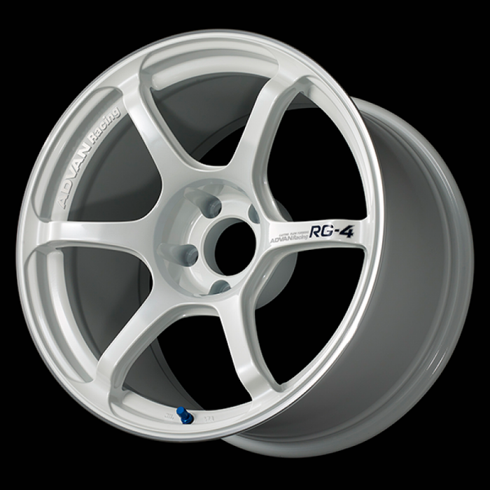 Advan RG-4 17x8.0 / +48 Offset / 5-100 / 63mm Bore / Racing White Metallic & Ring