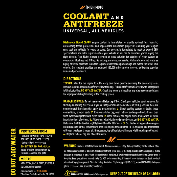 Liquid Chill EG Coolant, Universal, Yellow