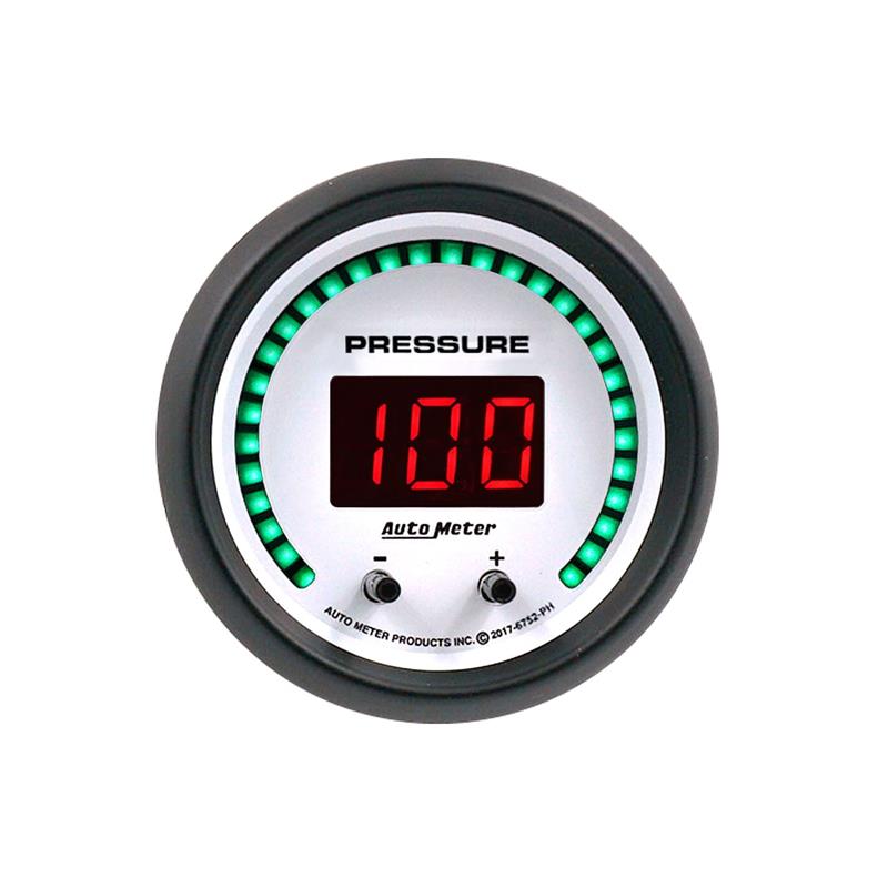 Autometer 52.4mm White Switchable 0-1600 PSI/0-110 BAR Fluid Pressure ...