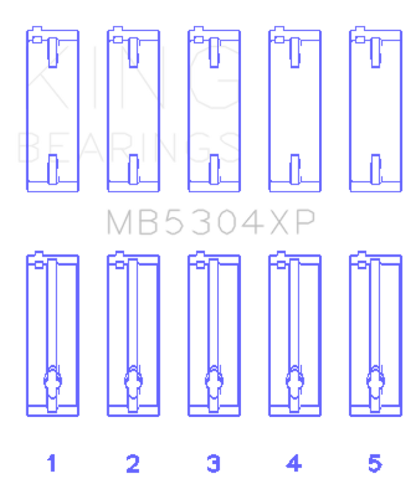 King Engine Bearings Mazda B6/B6-T/ZM/B3/B5 (Size +.025) Main Bearing Set