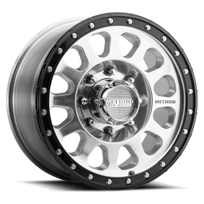 Method MR315 17x8.5 +25mm Offset 8x6.5 130.81mm CB Polished Wheel - Gloss Black Lip