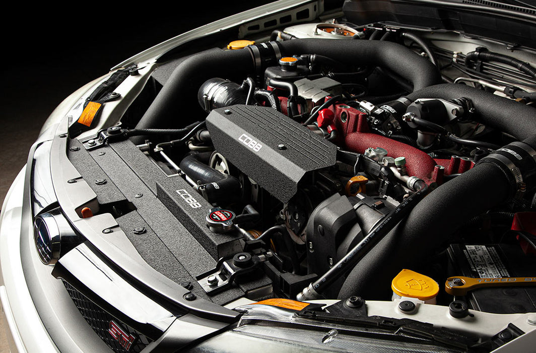 Cobb Aluminum Radiator Shroud - Wrinkle Black 2008-2014 Subaru WRX/STi