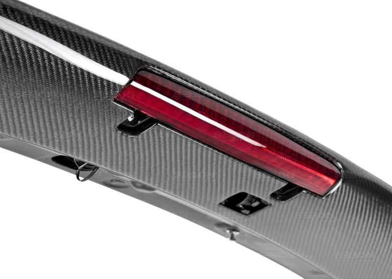 Seibon STI-Style Carbon Fiber Rear Spoiler w/ LED Light Included 2008-2014 Subaru WRX/STi Hatchback