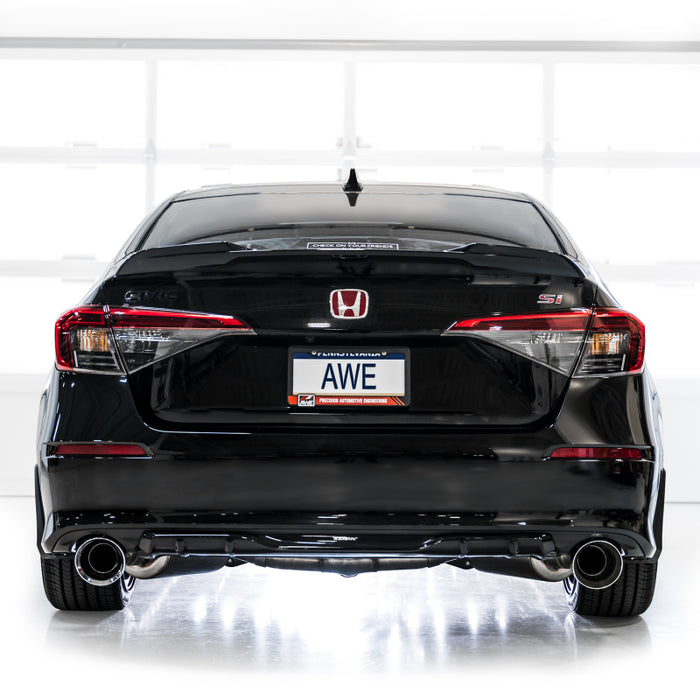 AWE Tuning 2022+ Honda Civic Si FE1 FWD Track Edition Catback Exhaust - Dual Chrome Silver Tips