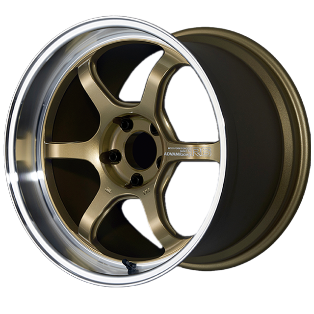 Advan R6 18x9.5 +12 5x114.3 Machining & Racing Brass Gold