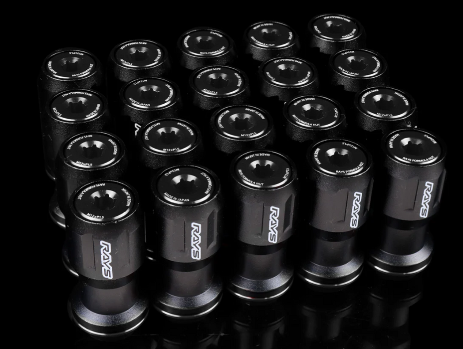 Rays 12x1.50 Formula Lug Nut FN-II Set 20 - Black/Black