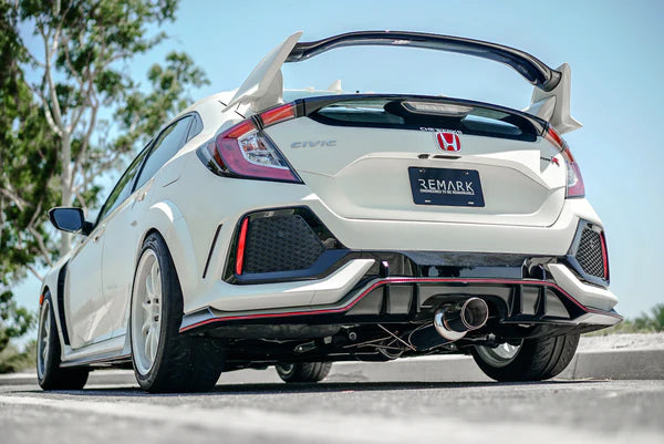 Remark 2017+ Honda Civic Type R Cat-Back Exhaust Spec I w/Carbon Fiber Tip Cover