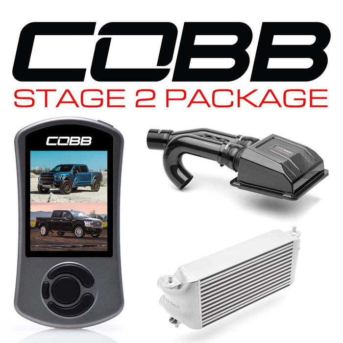 Cobb Stage 2 Redline Carbon Fiber Power Package w/ Silver Factory Location Intercooler 2017-2020 F-150 3.5L Ecoboost Raptor / Limited