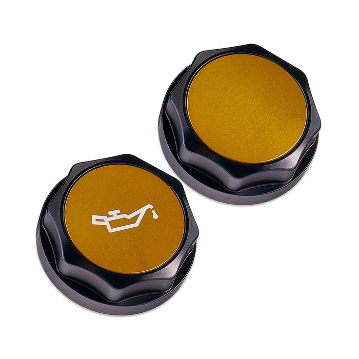 IAG Revolve Engine Oil Fill Cap w/ Anodized Gold Accent for 2002+ WRX,/ 2004+ STI / 2013+ BRZ / 2005-2009 LGT / 2004-2008 FXT