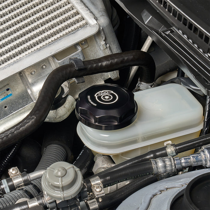 IAG Revolve Brake Fluid Reservoir Cap w/ Anodized Silver Accent for 2002-2024 WRX 2004-2021 STI / 2005-2009 LGT / 2004-2008 FXT / 2013-2024 BRZ
