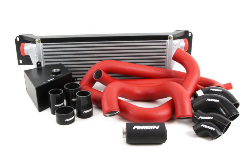 Perrin Performance Silver Front Mount Intercooler W/ Red Piping Kit