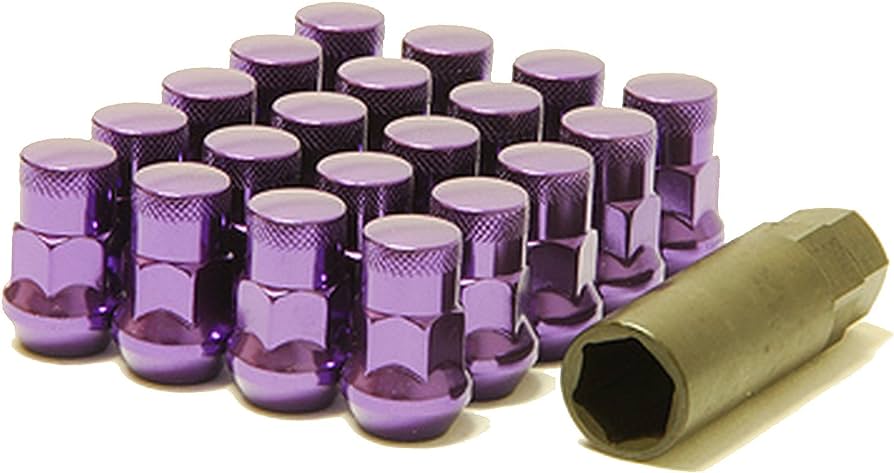 Muteki SR35 Close End Lug Nuts w/ Lock Set - Purple 12x1.25 35mm