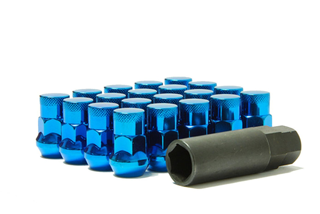 Muteki SR35 Close End Lug Nuts w/ Lock Set - Blue 12x1.5 35mm