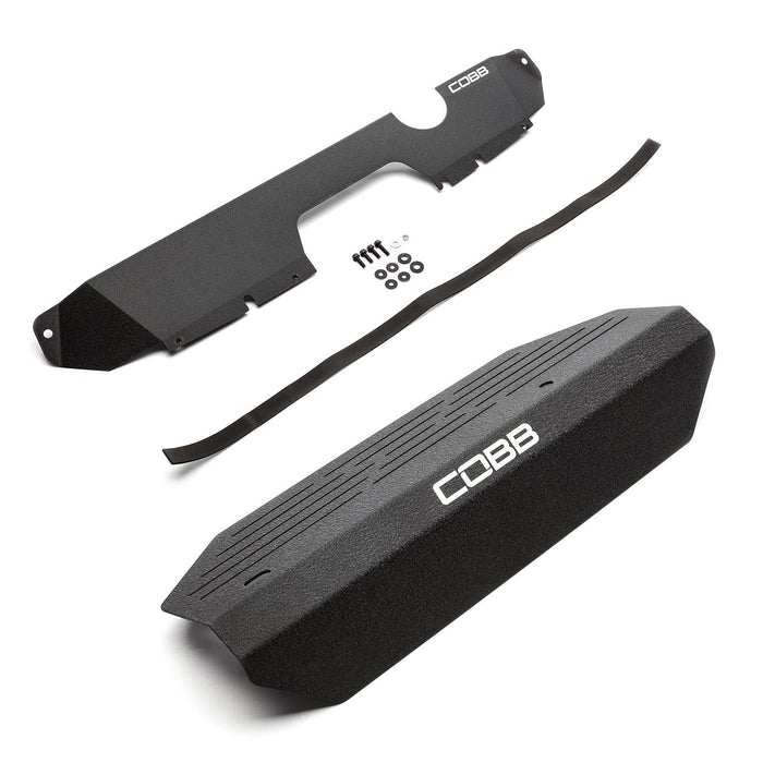 Cobb Wrinkle Black Radiator Shroud + Alternator Cover Package - 2015-2021 Subaru STI