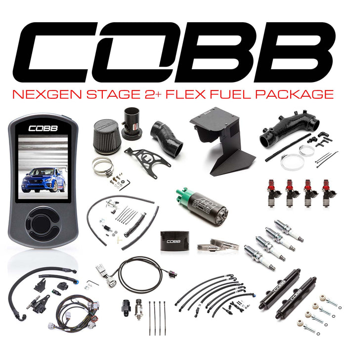 Cobb NexGen Stage 2 + Flex Fuel Power Package w/ Black Intake  2015-2018 Subaru STI