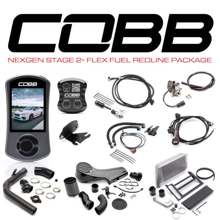 Cobb NexGen Stage 2 + CAN Flex Fuel Redline Carbon Fiber Power Package w/ Silver TMIC 2015-2017 Subaru WRX
