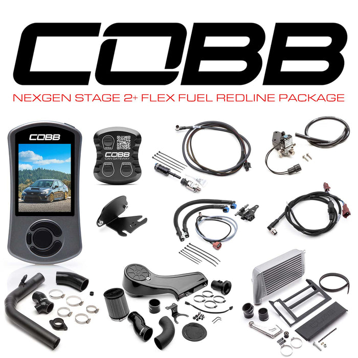 Cobb NexGen Stage 2 + CAN Flex Fuel Redline Carbon Fiber Power Package w/ Silver TMIC 2018-2021 Subaru WRX