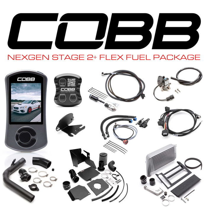 Cobb NexGen Stage 2 + CAN Flex Fuel Power Package (SF Intake) - Silver 2015-2017 Subaru WRX