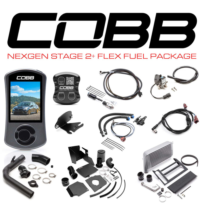 Cobb NexGen Stage 2 + CAN Flex Fuel Power Package (SF Intake) - Silver 2018-2021 Subaru WRX