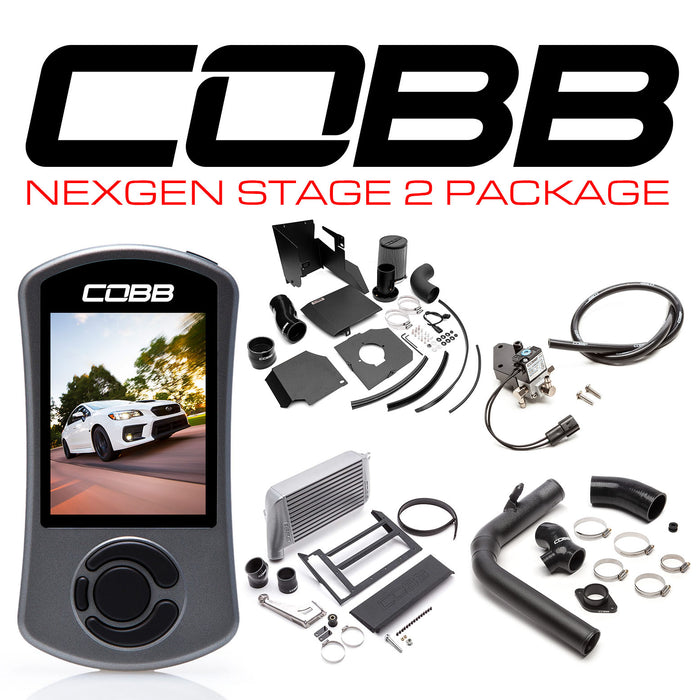 Cobb NexGen Stage 2 Power Package w/SF Intake & Silver TMIC 2015-2021 Subaru WRX