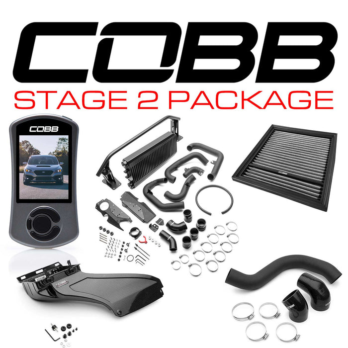 Cobb Stage 2 Power Package w/Black FMIC and Glossy Redline Intake - 2022-2025 Subaru WRX
