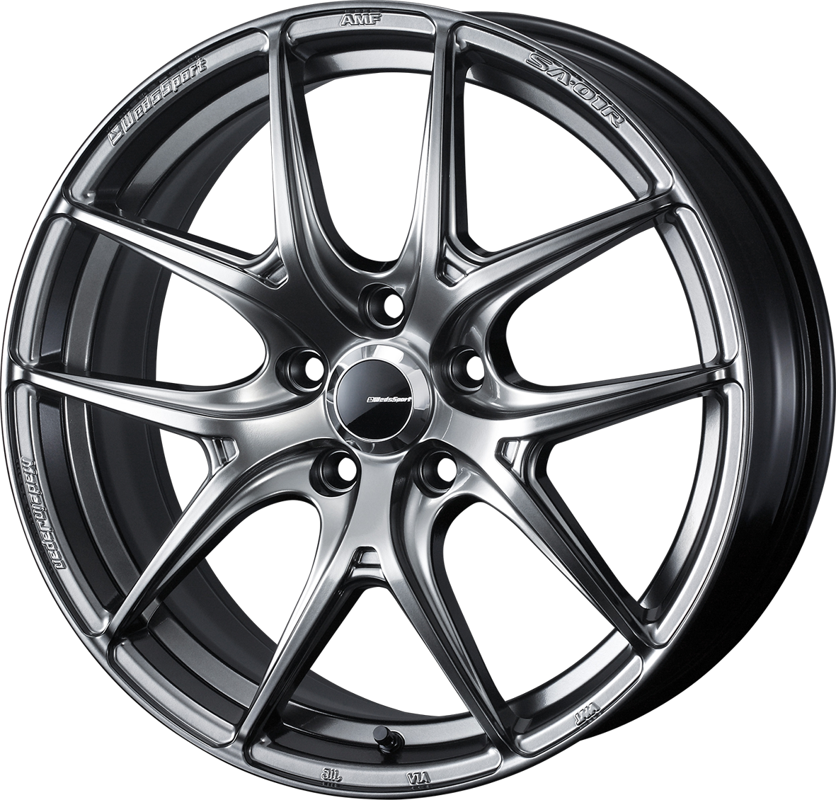 WedsSport SA-01R 17x7.5 +45 5x114.3 Platinum Silver Black