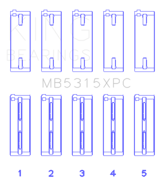 King Engine Bearings Mitsubishi 4G63/4G64 Coated Performance Main Bearing Set - Size STD